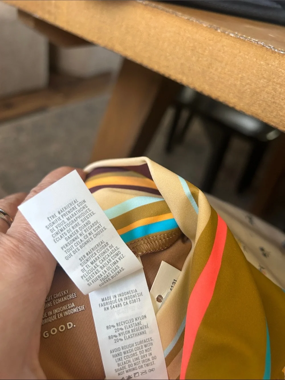 NWT Aerie High Cut Cheeky Striped Women’s Swim Bottoms